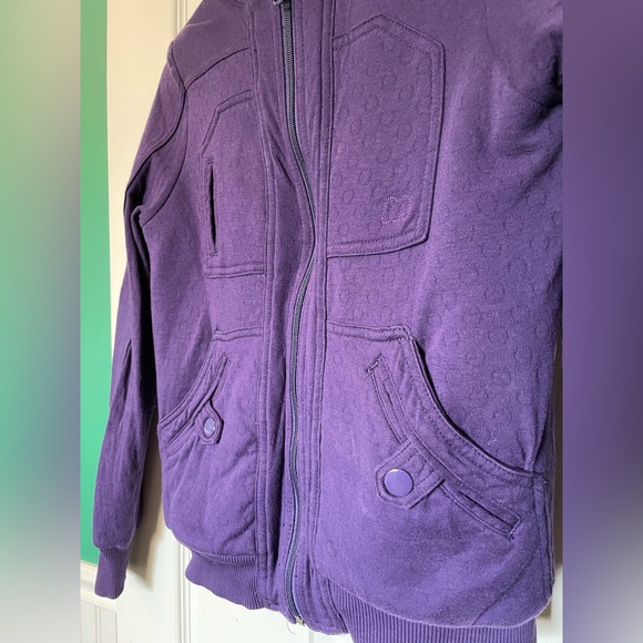 Fuzzy Faux Fur Lined Purple Marc by Marc Jacobs Hoodie Zip-up - Picture 3 of 6